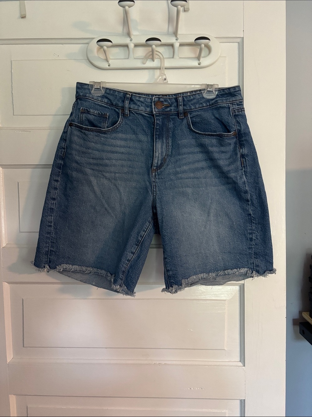 Loft Bermuda Blue Denim Shorts - Classic Cut